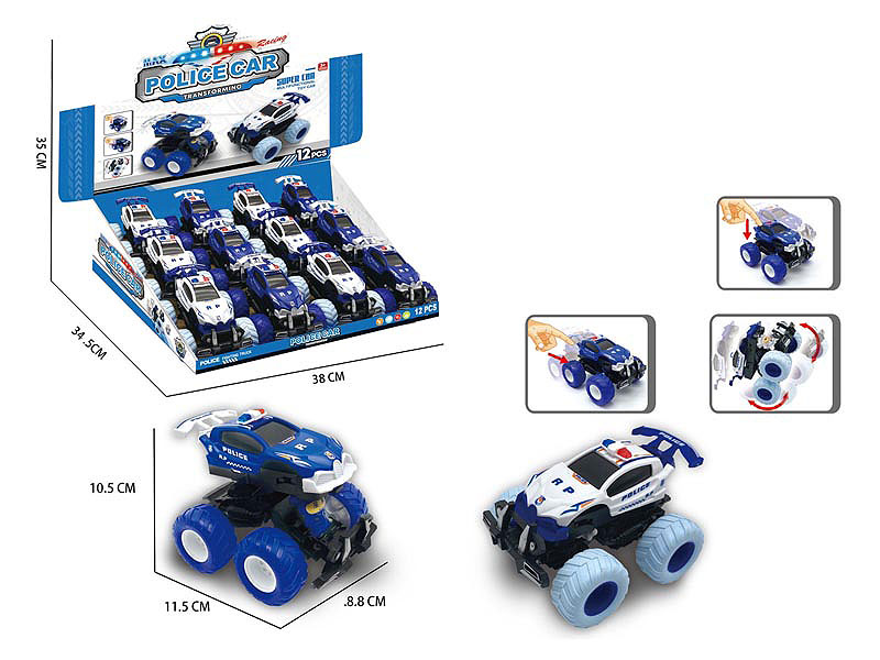 Frction Transforms Police Car(12in1) toys