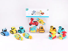 Friction Train & Friction Motorcycle & Friction Construction Truck(4in1) toys