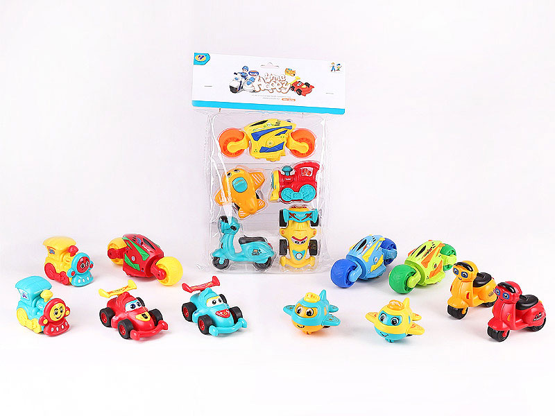 Friction Motorcycle & Friction Train & Friction Airplane & Friction Equation Car(5in1) toys