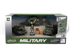 1:32 Friction Military Car Set W/L_S toys