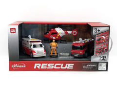 1:32 Friction Fire Engine Set W/L_S toys