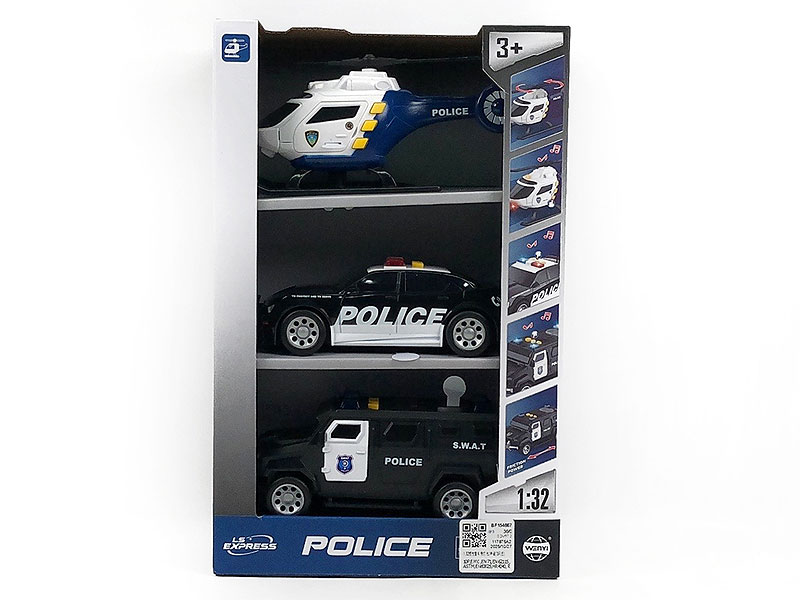 1:32 Friction Police Car W/L_S(3in1) toys
