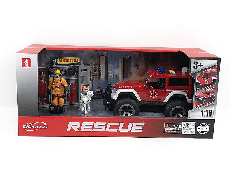 1:16 Friction Fire Engine W/L_S toys