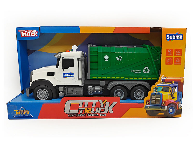 1:14 Friction Sanitation Truck W/L_M toys