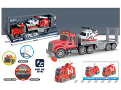 惯性消防平板拖车带灯光声音