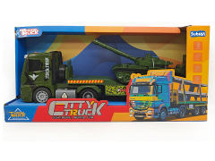 1:14欧式惯性军事运输车带灯光/音乐