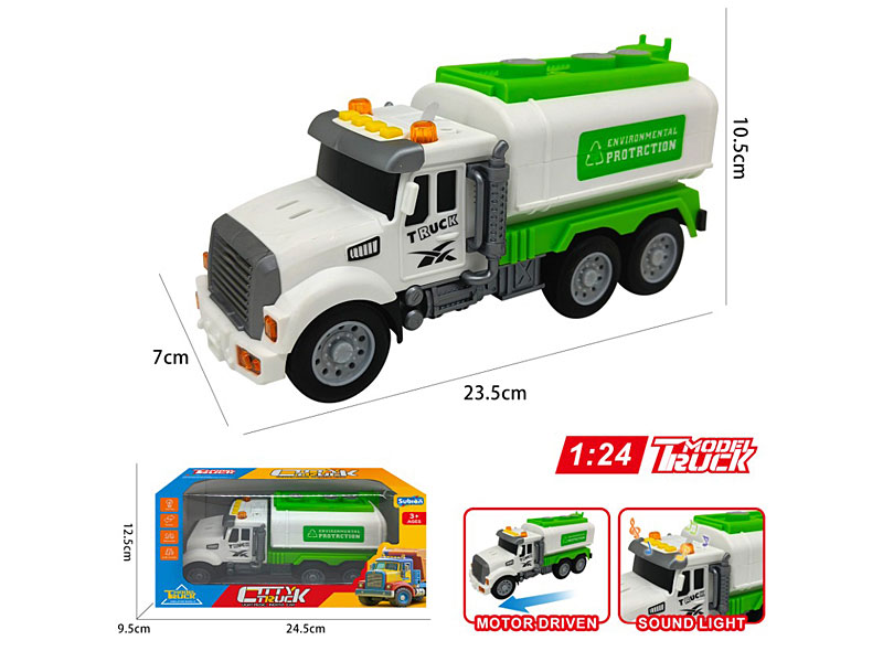 1:24 Friction Sanitation Truck W/L_M toys