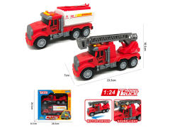 1:24美式惯性消防车带灯光/音乐(2只庄)