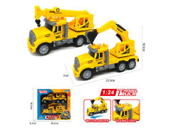 1:24美式惯性工程车带灯光/音乐(2只庄)