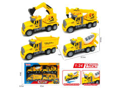 1:24美式惯性工程车带灯光/音乐(4只庄)