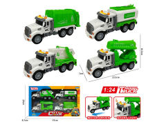 1:24美式惯性环卫车带灯光/音乐(4只庄)
