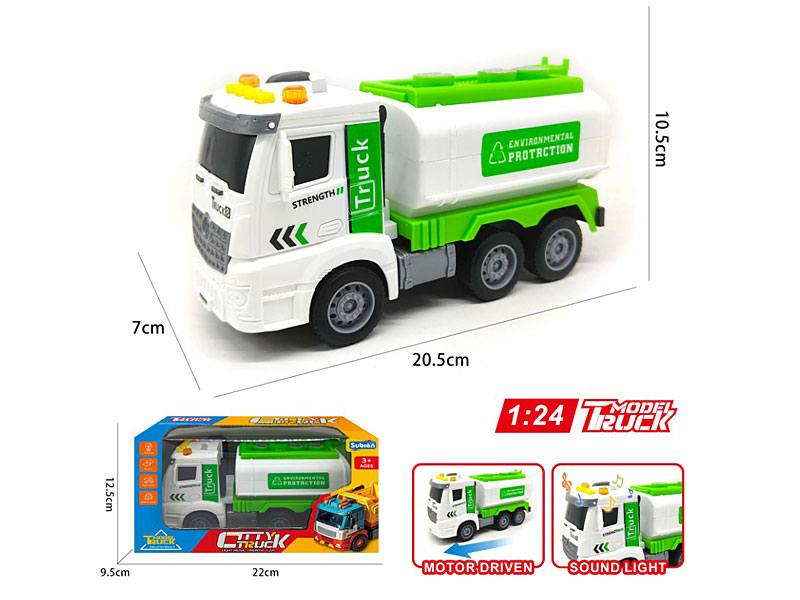 1:24 Friction Sanitation Truck W/L_M toys