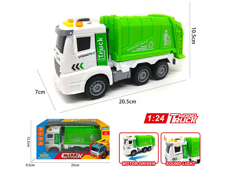 1:24 Friction Garbage Truck W/L_M toys