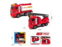 1:24欧式惯性消防车带灯光/音乐(2只庄)