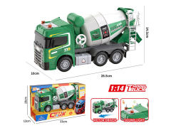 1:14惯性搅拌工程车带灯光/音乐(包电)