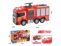 1:14惯性喷水消防车带灯光/音乐(包电)
