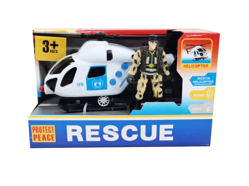Fricton Helicopter W/L_S & Soldier toys