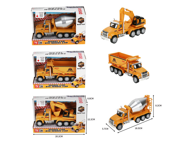 Die Cast Construction Truck Friction W/L_S(3S) toys