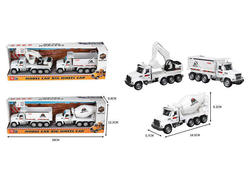 Die Cast Construction Truck Friction W/L_S(2in1) toys