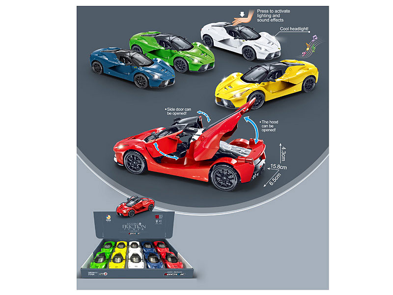 Friciton Sports Car W/L_S(8in1) toys