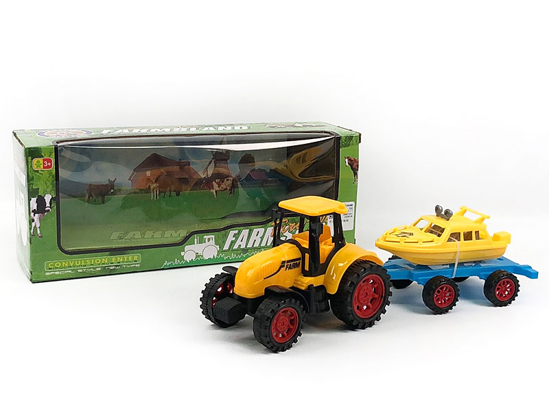 Friction Farmer Truck Tow Boat toys
