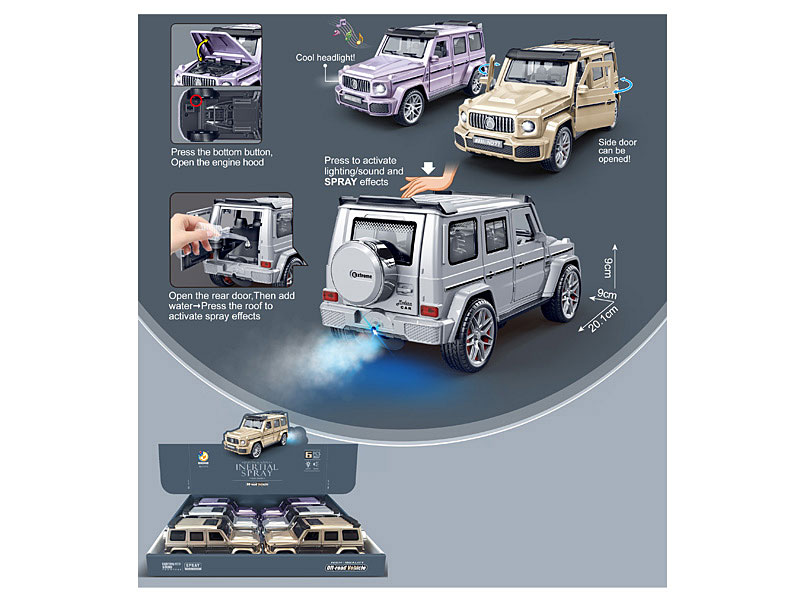 Friction Spray Cross-country Car W/L_S(6in1) toys