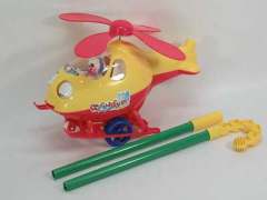 Push cartoon helicopter