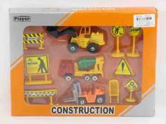 Die Cast Construction Truck Free Wheel W/Guide(3in1)
