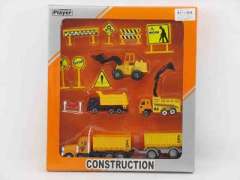 Die Cast Construction Truck Free Wheel W/Guide(5in1)