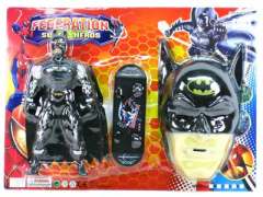 Free Wheel Skate Board  Bat Man  W/L & Mask toys