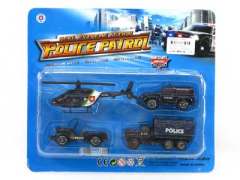 Die Cast Policer Car Free Wheel(4in1)