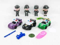 Free Wheel Police Car & Police Man(3in1)