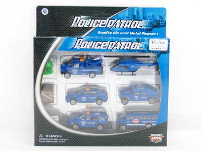 Die Cast Policer Car Set Free Wheel(6in1) toys