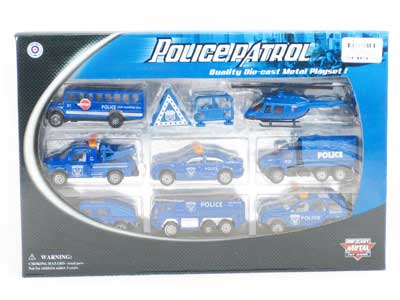 1:64 Die Cast Police Car Free Wheel(8in1) toys