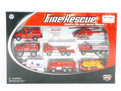 1:64 Die Cast Fire Engine Free Wheel(8in1) toys