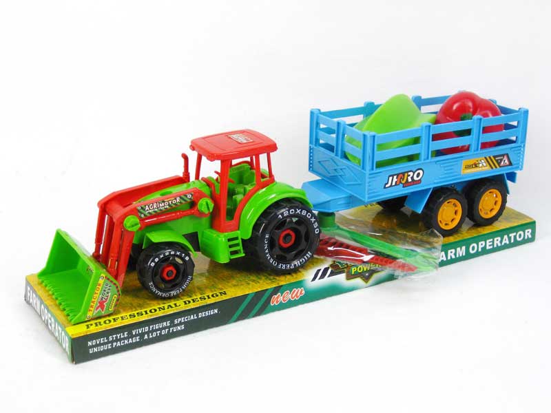 Free Wheel Diy Farmer Car Tow Fruit  toys