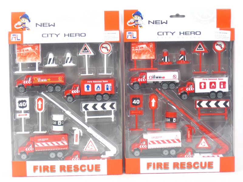 Die Cast Fire Engine Set Free Wheel(3in1) toys