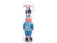 Baby go-cart & 14"Doll W/IC