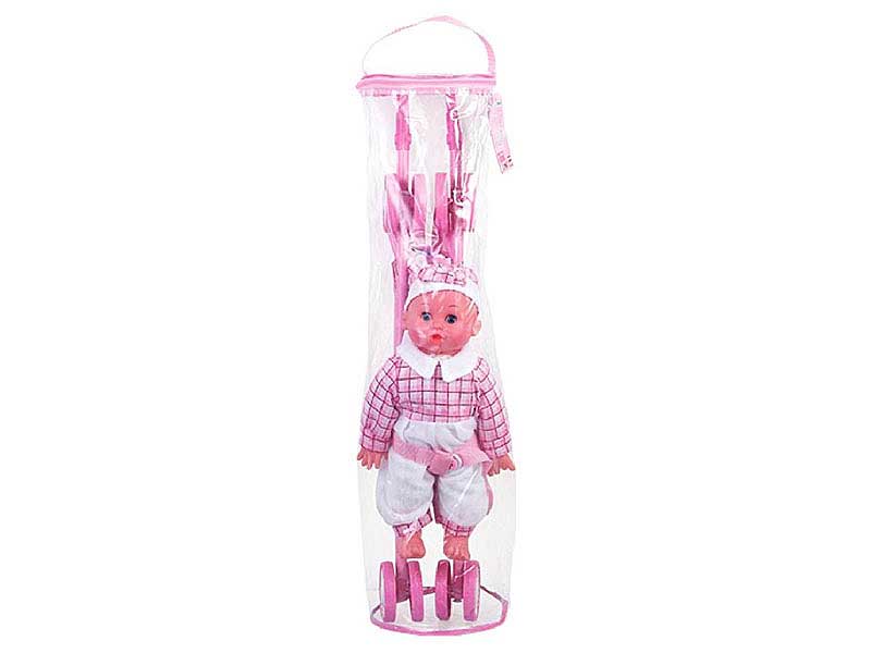 Baby go-cart & 13"Doll toys