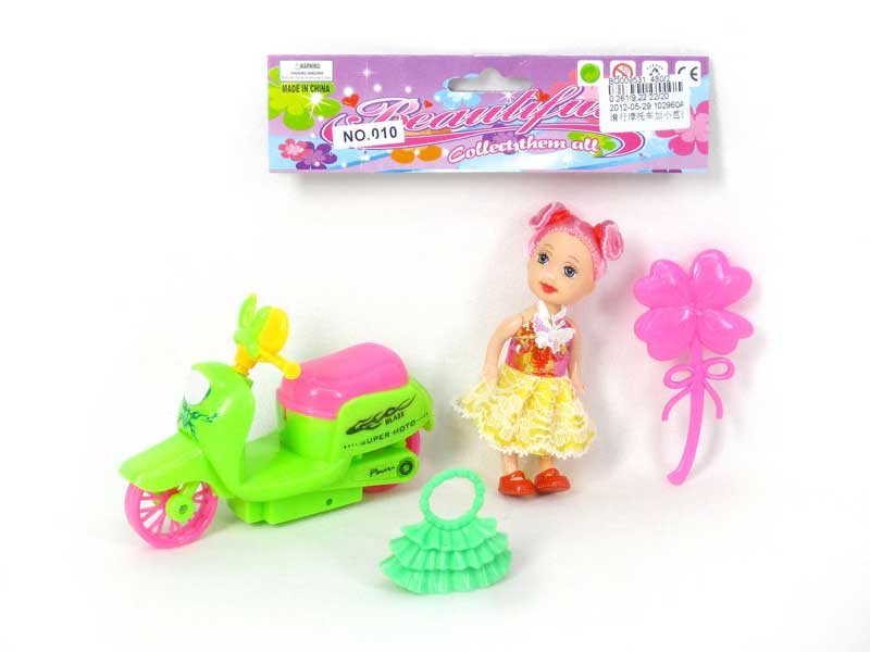 Free Wheel Motorcycle & Doll Set toys