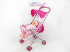 Baby Go-cart & 14"Doll