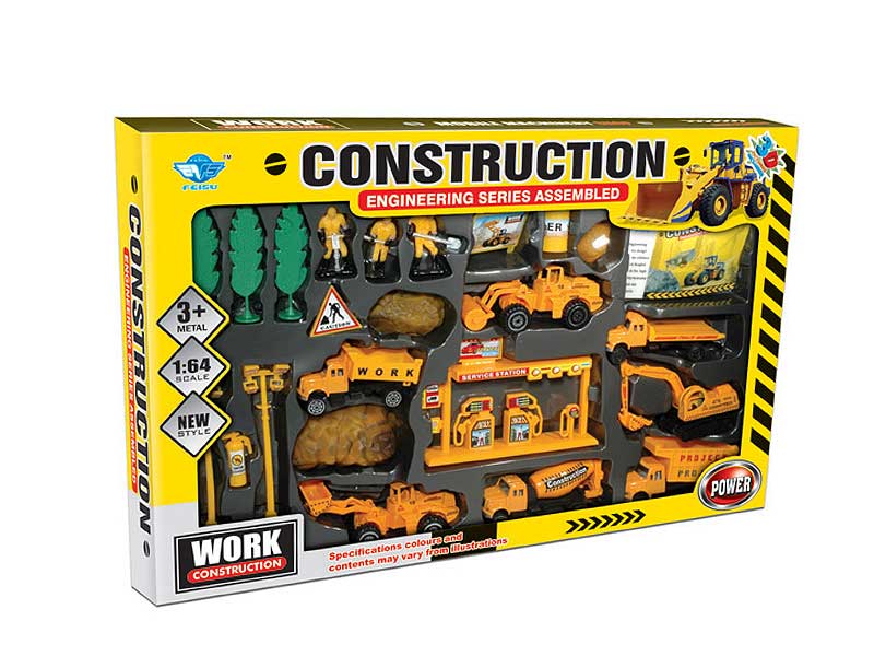 Die Cast Construction Truck Set Free Wheel toys