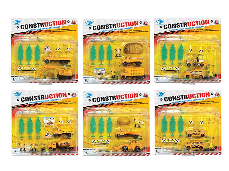 Die Cast Construction Truck Set Free Wheel(6S) toys