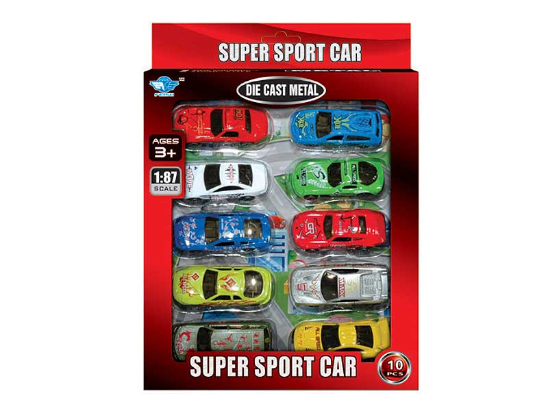 3inch Die Cast Car Free Wheel(10in1) toys