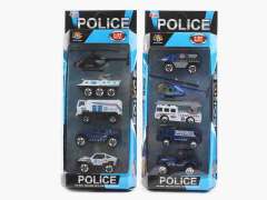 Die Cast Police Car Set Free Wheel(5in1)