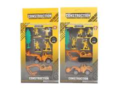 Die Cast Construction Truck Set Free Wheel(2S)
