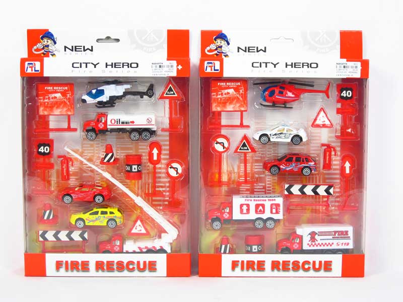 Die Cast Fire Engine Set Free Wheel((2S) toys
