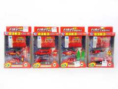 Die Cast Fire Engine Set Free Wheel(4S) toys