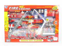 Die Cast Fire Engine Set Free Wheel