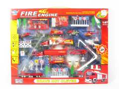 Die Cast Fire Engine Set Free Wheel